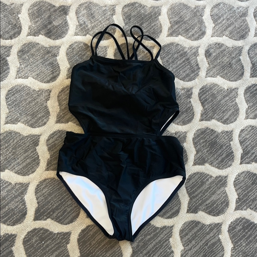 Stylish Black Kids One Piece Swimsuit